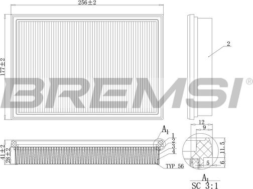 Bremsi FA2115 - Filtro aria autozon.pro