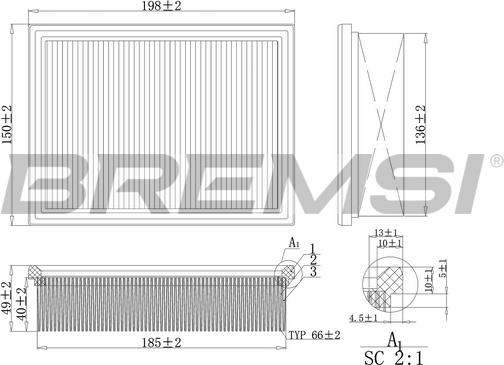 Bremsi FA2110 - Filtro aria autozon.pro