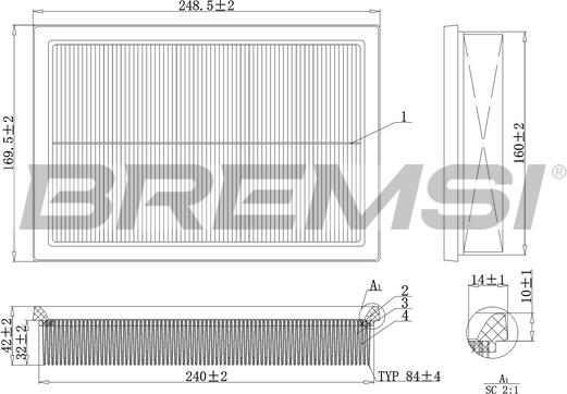 Bremsi FA2130 - Filtro aria autozon.pro