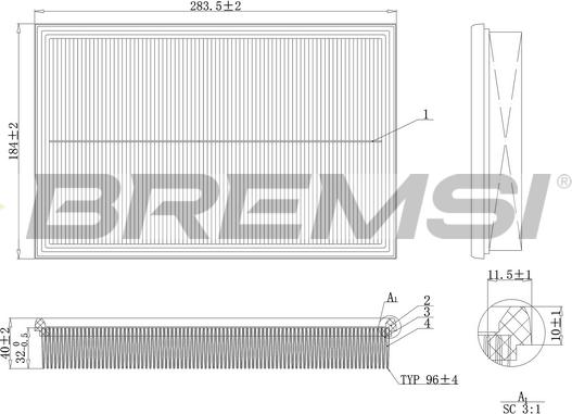 Bremsi FA2124 - Filtro aria autozon.pro