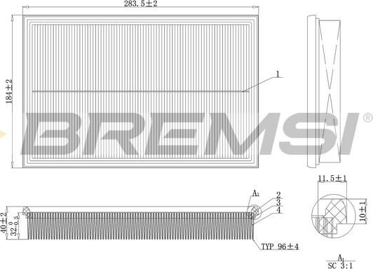 Bremsi FA2120 - Filtro aria autozon.pro