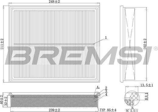 Bremsi FA2128 - Filtro aria autozon.pro