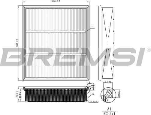 Bremsi FA2260 - Filtro aria autozon.pro