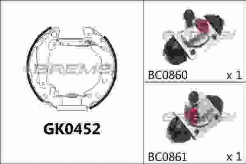 Bremsi GK0452 - Kit ganasce freno autozon.pro