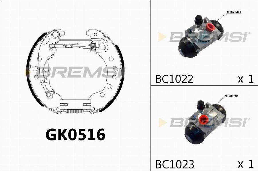 Bremsi GK0516 - Kit ganasce freno autozon.pro