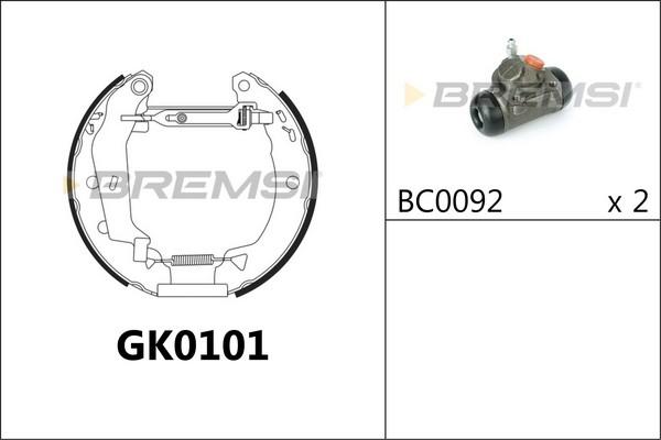 Bremsi GK0101 - Kit ganasce freno autozon.pro