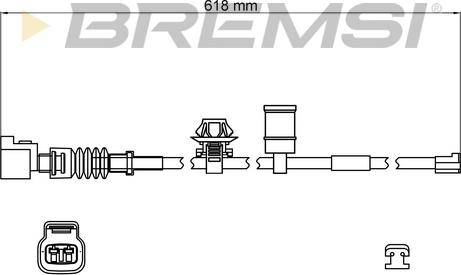 Bremsi WI0805 - Contatto segnalazione, Usura past. freno / mat. d'attrito autozon.pro