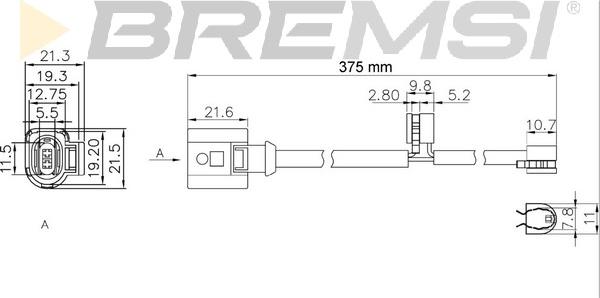 Bremsi WI0811 - Contatto segnalazione, Usura past. freno / mat. d'attrito autozon.pro