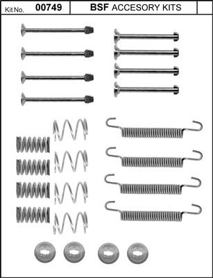 BSF 00749 - Kit accessori, Ganasce freno stazionamento autozon.pro