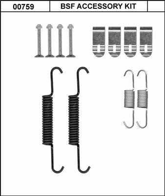 BSF 00759 - Kit accessori, Ganasce freno stazionamento autozon.pro