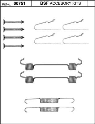 BSF 00751 - Kit accessori, Ganasce freno stazionamento autozon.pro