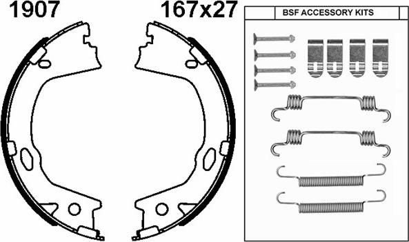 BSF 01907K - Kit ganasce, Freno stazionamento autozon.pro