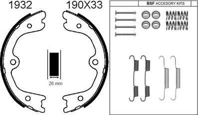 BSF 01932K - Kit ganasce, Freno stazionamento autozon.pro