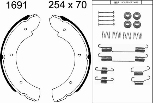 BSF 01691K - Kit ganasce, Freno stazionamento autozon.pro