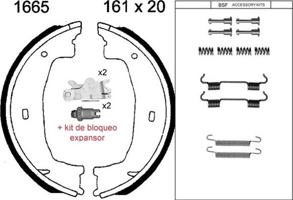 BSF 01665KC - Kit ganasce, Freno stazionamento autozon.pro