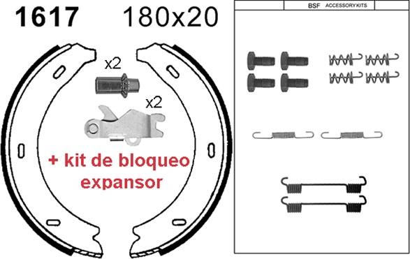 BSF 01617KC - Kit ganasce, Freno stazionamento autozon.pro