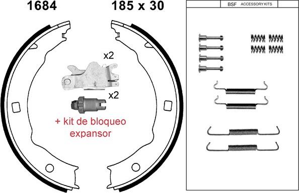 BSF 01684KC - Kit ganasce, Freno stazionamento autozon.pro