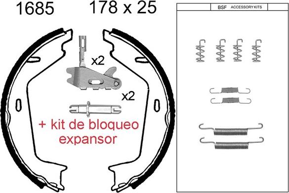 BSF 01685KD - Kit ganasce, Freno stazionamento autozon.pro