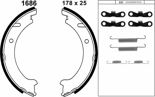 BSF 01686K - Kit ganasce, Freno stazionamento autozon.pro