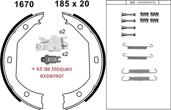 BSF 01670KC - Kit ganasce, Freno stazionamento autozon.pro