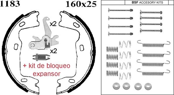 BSF 01183KC - Kit ganasce, Freno stazionamento autozon.pro