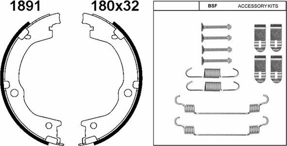 BSF 01891K - Kit ganasce, Freno stazionamento autozon.pro