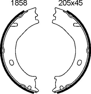 BSF 01858 - Kit ganasce, Freno stazionamento autozon.pro