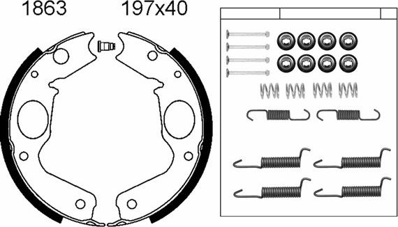 BSF 01863K - Kit ganasce, Freno stazionamento autozon.pro