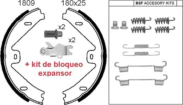 BSF 01809KC - Kit ganasce, Freno stazionamento autozon.pro