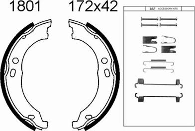 BSF 01801K - Kit ganasce, Freno stazionamento autozon.pro