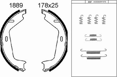 BSF 01889K - Kit ganasce, Freno stazionamento autozon.pro