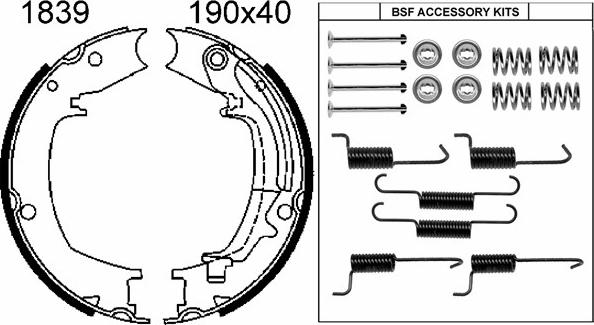 BSF 01839K - Kit ganasce, Freno stazionamento autozon.pro