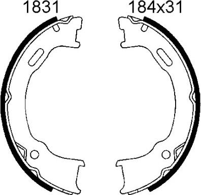 BSF 01831 - Kit ganasce, Freno stazionamento autozon.pro