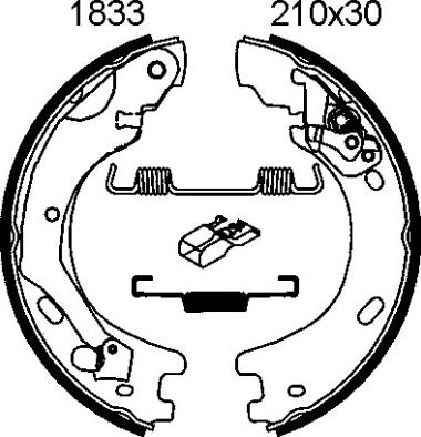 BSF 01833 - Kit ganasce, Freno stazionamento autozon.pro
