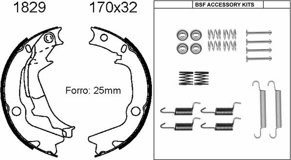 BSF 01829K - Kit ganasce, Freno stazionamento autozon.pro