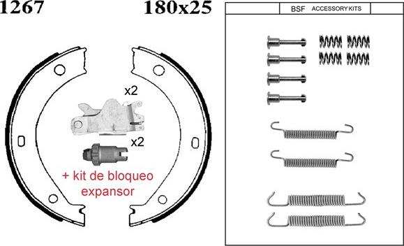 BSF 01267KD - Kit ganasce, Freno stazionamento autozon.pro