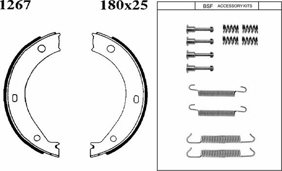 BSF 01267K - Kit ganasce, Freno stazionamento autozon.pro