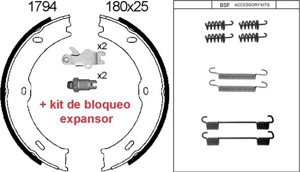 BSF 01794KC - Kit ganasce, Freno stazionamento autozon.pro