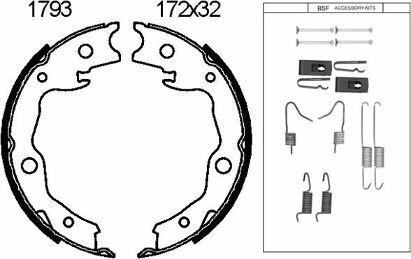 BSF 01793K - Kit ganasce, Freno stazionamento autozon.pro