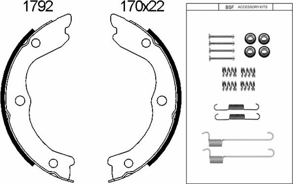 BSF 01792K - Kit ganasce, Freno stazionamento autozon.pro