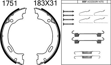 BSF 01751K - Kit ganasce, Freno stazionamento autozon.pro