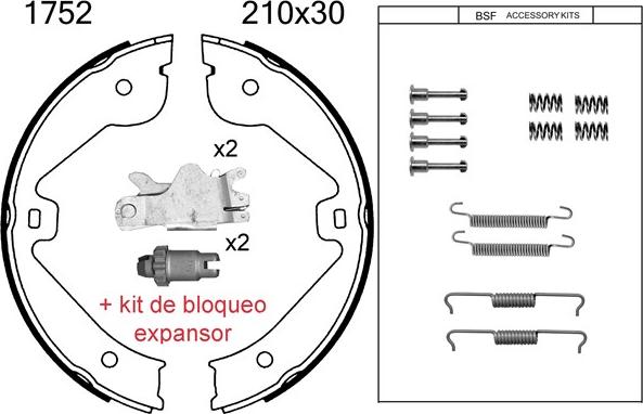 BSF 01752KC - Kit ganasce, Freno stazionamento autozon.pro