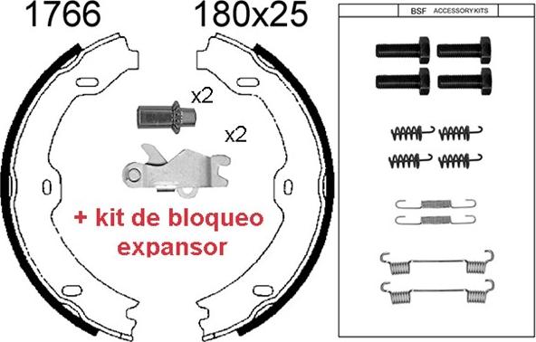 BSF 01766KC - Kit ganasce, Freno stazionamento autozon.pro