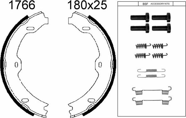 BSF 01766K - Kit ganasce, Freno stazionamento autozon.pro