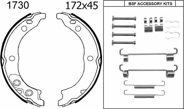 BSF 01730K - Kit ganasce, Freno stazionamento autozon.pro