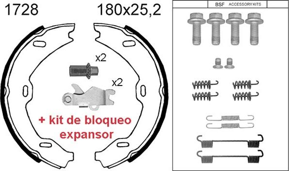 BSF 01728KC - Kit ganasce, Freno stazionamento autozon.pro