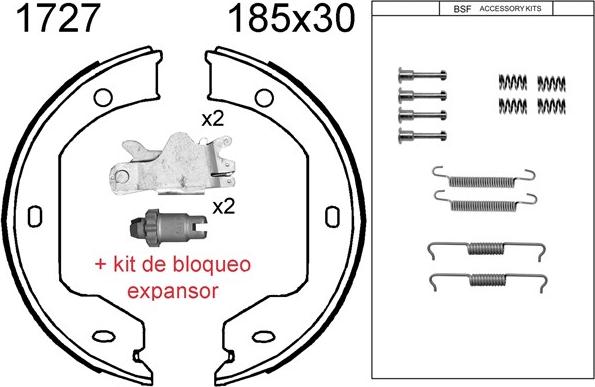 BSF 01727KC - Kit ganasce, Freno stazionamento autozon.pro