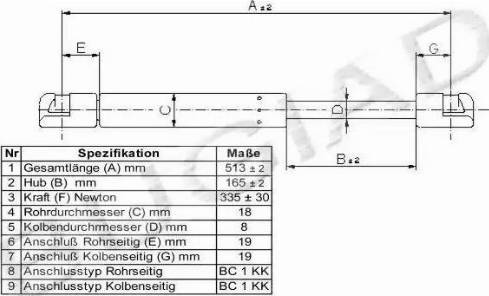 Bugiad BGS11181 - Ammortizatore pneumatico, Cofano bagagli / vano carico autozon.pro