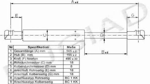 Bugiad BGS11202 - Ammortizatore pneumatico, Cofano bagagli / vano carico autozon.pro