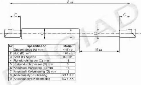 Bugiad BGS11234 - Ammortizatore pneumatico, Cofano bagagli / vano carico autozon.pro